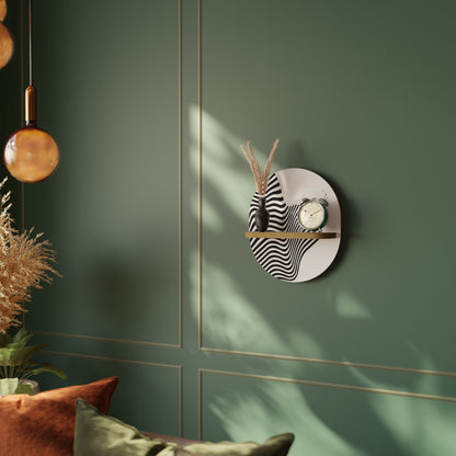 ILLUSIONARY FLOW Mensola Ovale Decorativa in Effetto Rovere