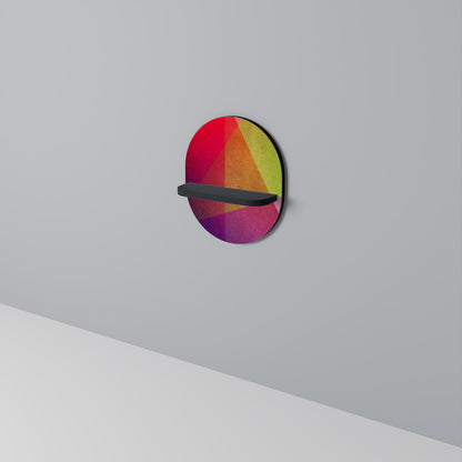 VIVID GEOMETRY Oval Art Shelf In Black Finish