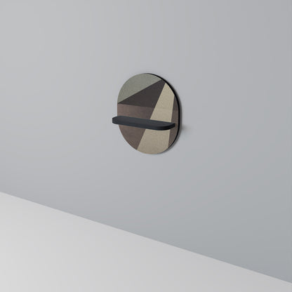 BEIGE GEOMETRY Oval Art Shelf In Black Finish