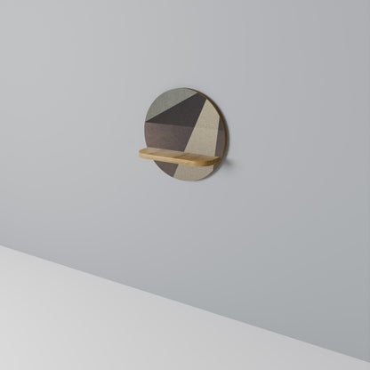 BEIGE GEOMETRY Mensola Rotonda Decorativa in Effetto Rovere