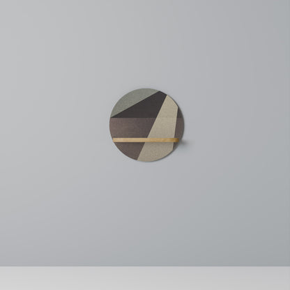 BEIGE GEOMETRY Mensola Rotonda Decorativa in Effetto Rovere