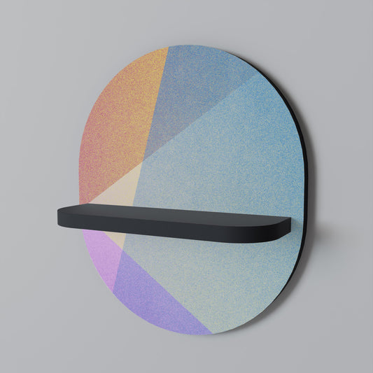 BRIGHT GEOMETRY Oval Art Shelf In Black Finish