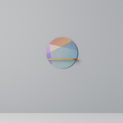 BRIGHT GEOMETRY Round Art Shelf In Oak Effect