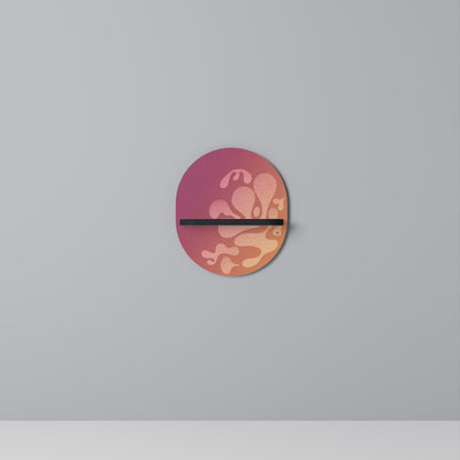 IRREGULAR PINK Oval Art Shelf In Black Finish