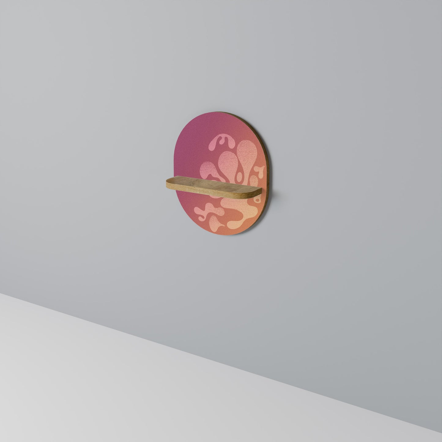 IRREGULAR PINK Mensola Ovale Decorativa in Effetto Rovere