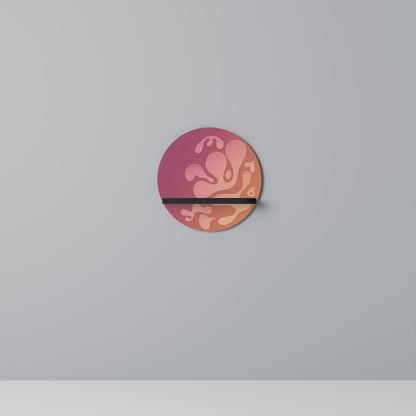 IRREGULAR PINK Round Art Shelf In Black Finish