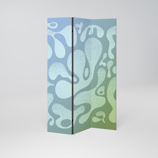 Divisorio decorativo per ambienti a 3 pannelli IRREGULAR BLUE