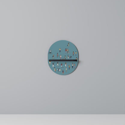 COLLECTIVE STREAM Oval Art Shelf In Black Finish