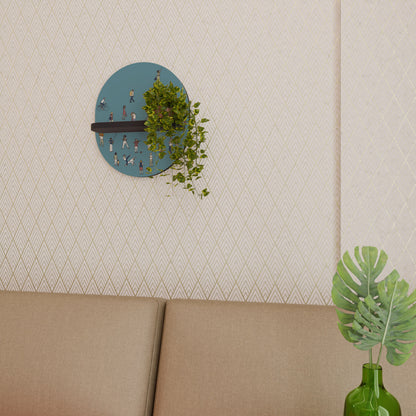 COLLECTIVE STREAM Oval Art Shelf In Black Finish