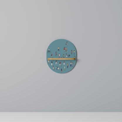 COLLECTIVE STREAM Oval Art Shelf In Oak Effect