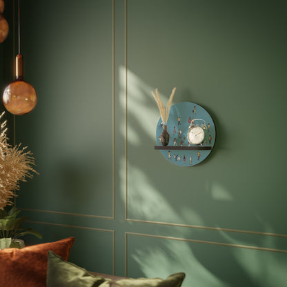 COLLECTIVE STREAM Round Art Shelf In Black Finish