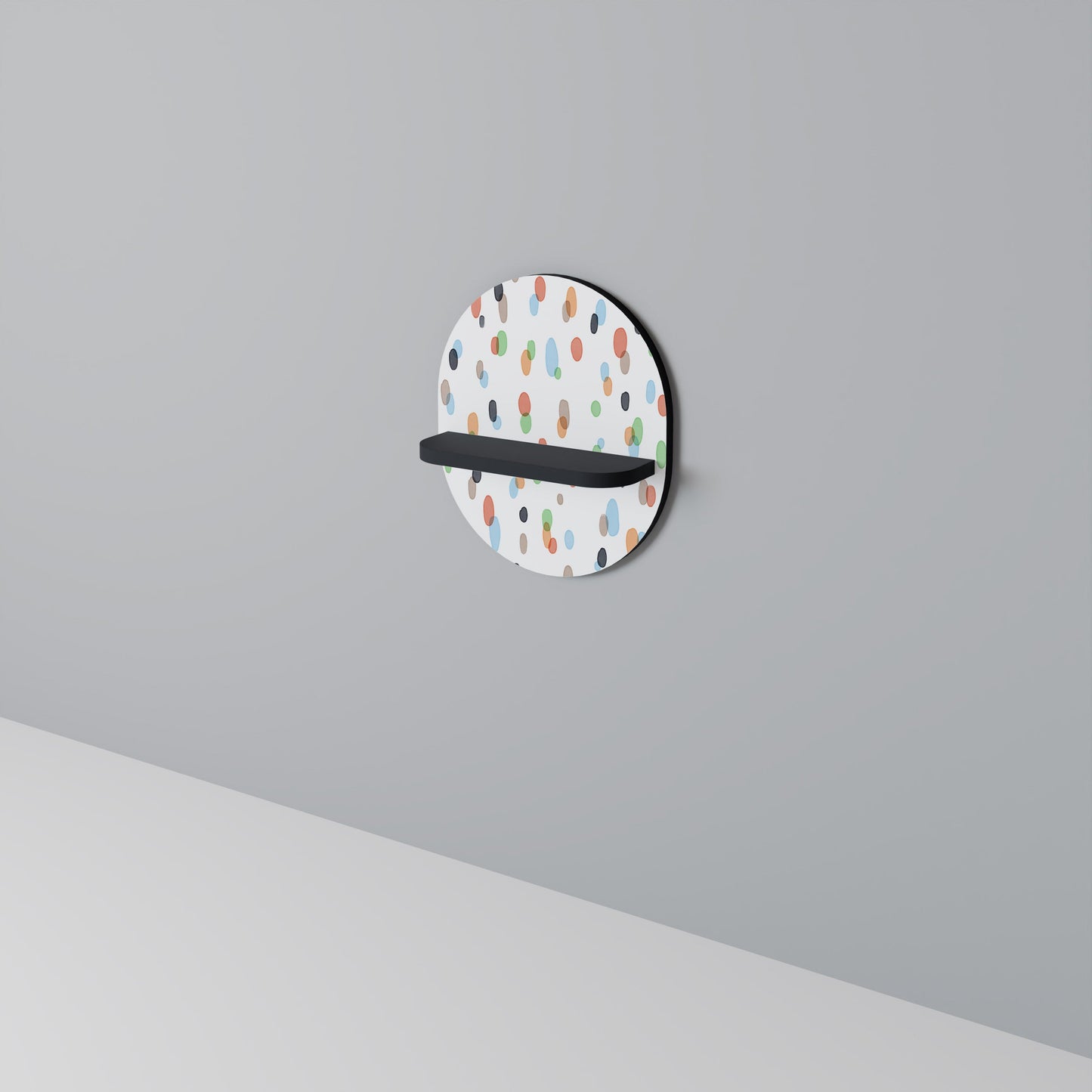 ENERGETIC SPOTS Oval Art Shelf In Black Finish