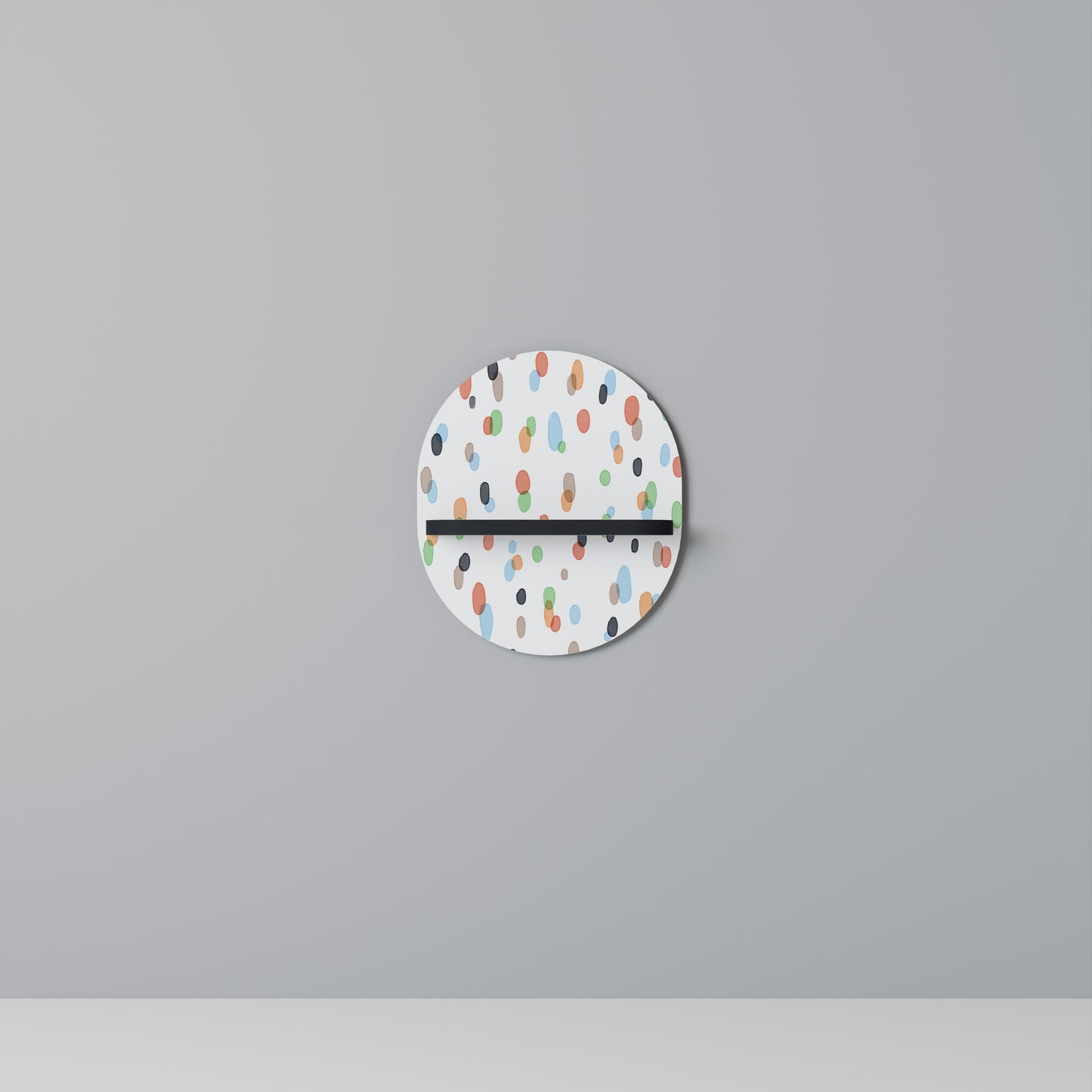 ENERGETIC SPOTS Oval Art Shelf In Black Finish