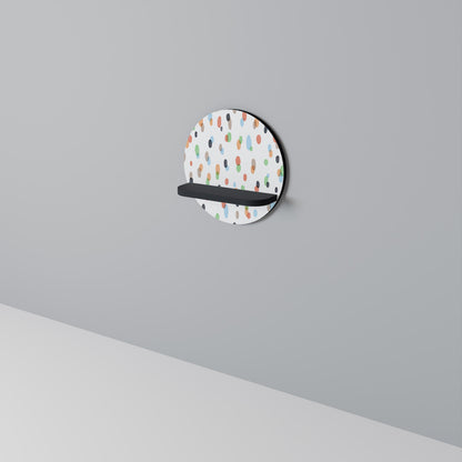 ENERGETIC SPOTS Round Art Shelf In Black Finish