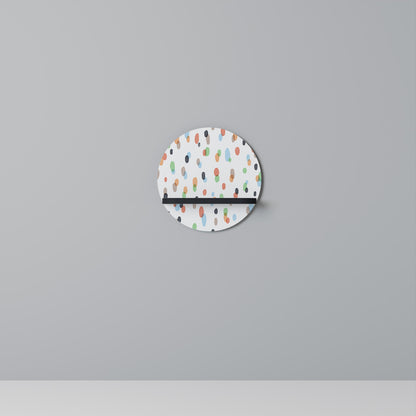 ENERGETIC SPOTS Round Art Shelf In Black Finish