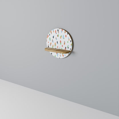 ENERGETIC SPOTS Mensola Rotonda Decorativa in Effetto Rovere