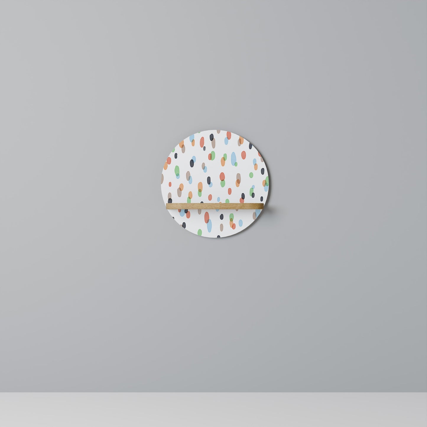 ENERGETIC SPOTS Mensola Rotonda Decorativa in Effetto Rovere