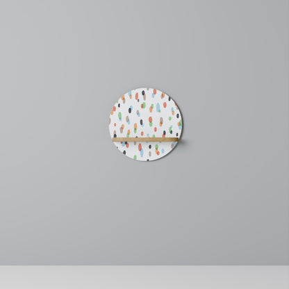 ENERGETIC SPOTS Mensola Rotonda Decorativa in Effetto Rovere