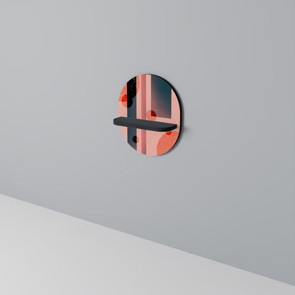 BLUSHED SPECTRUM Oval Art Shelf In Black Finish