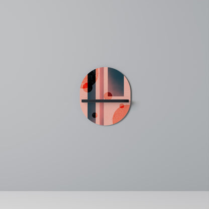 BLUSHED SPECTRUM Oval Art Shelf In Black Finish