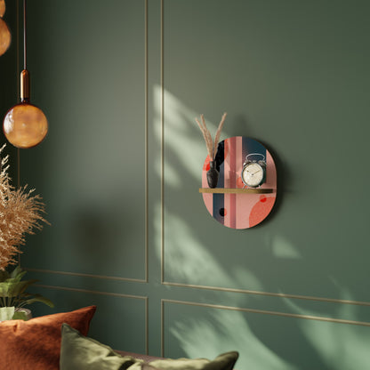 BLUSHED SPECTRUM Mensola Ovale Decorativa in Effetto Rovere