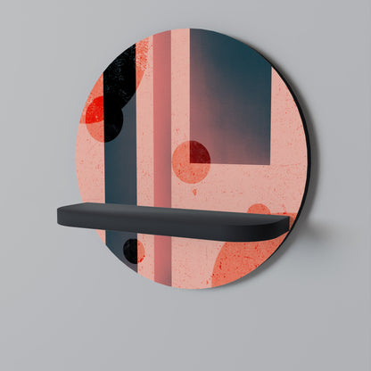 BLUSHED SPECTRUM Round Art Shelf In Black Finish