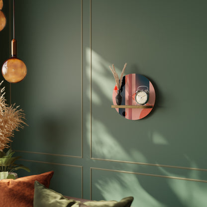 BLUSHED SPECTRUM Round Art Shelf In Oak Effect