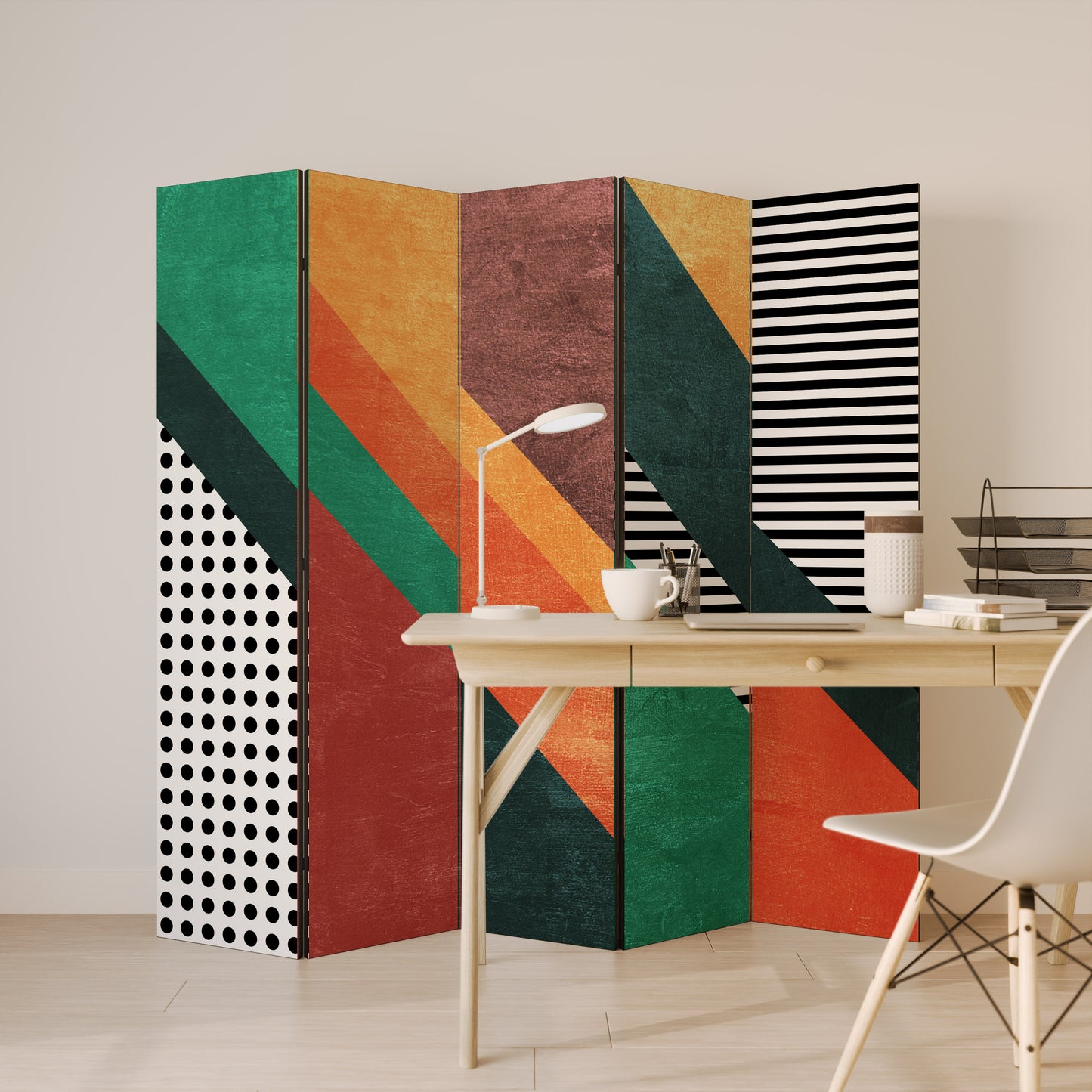 MAKESHIFT ARTISTRY Decorative 5-Panel Room Divider