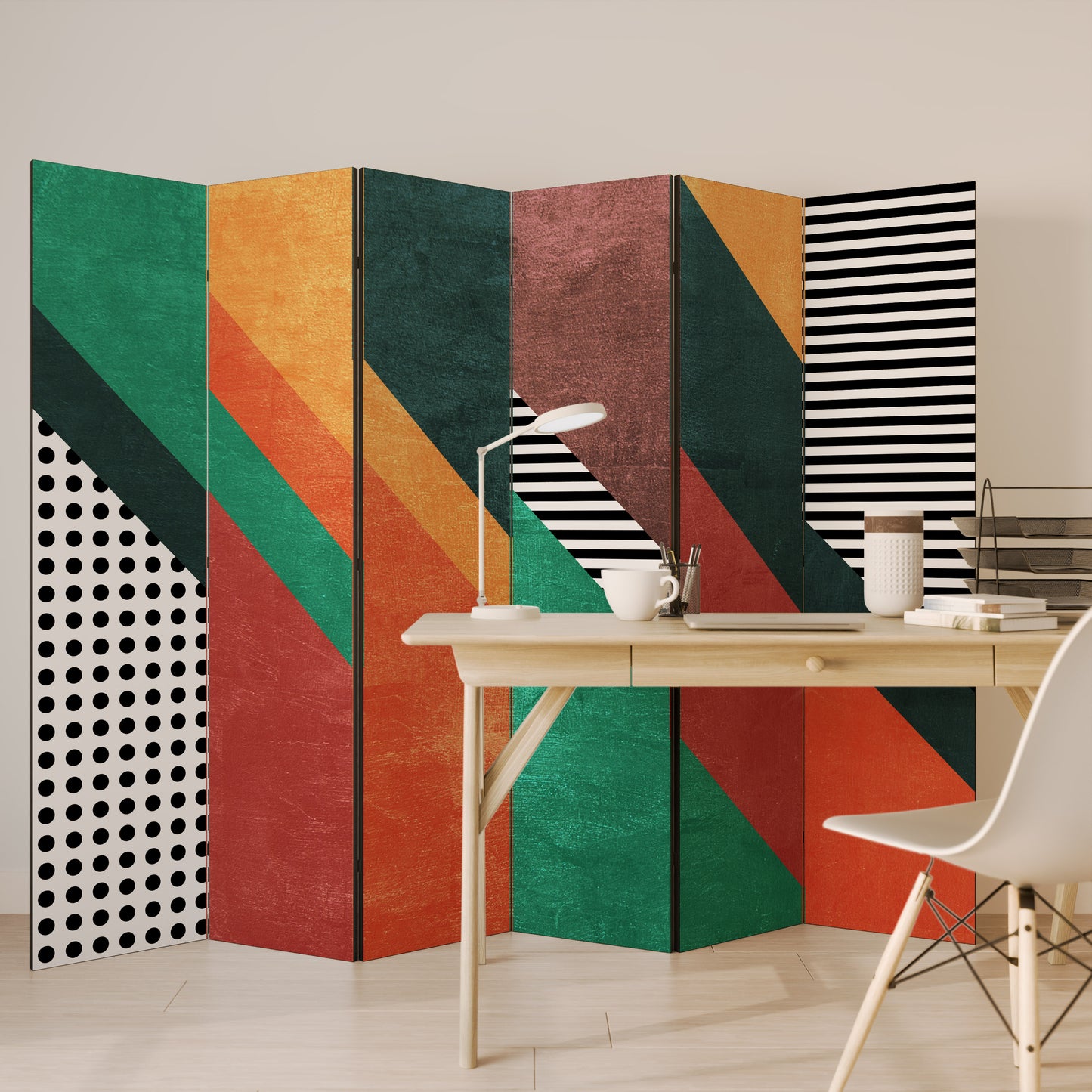 MAKESHIFT ARTISTRY Divisorio decorativo per ambienti a 6 pannelli