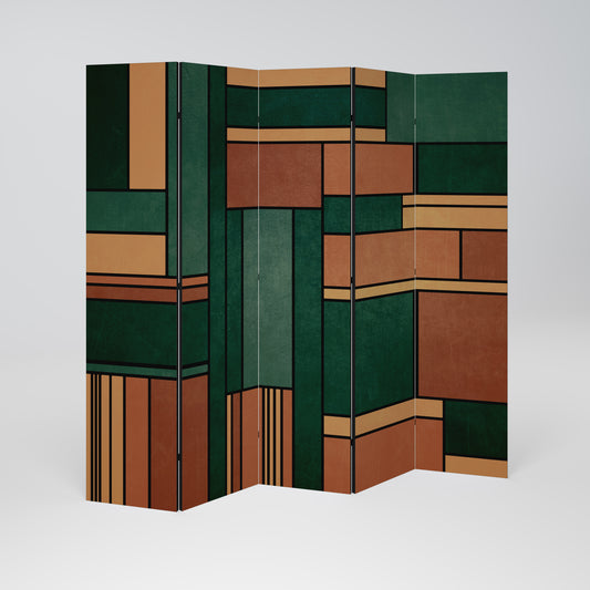 EARTHY FIGURES Decorative 5-Panel Room Divider