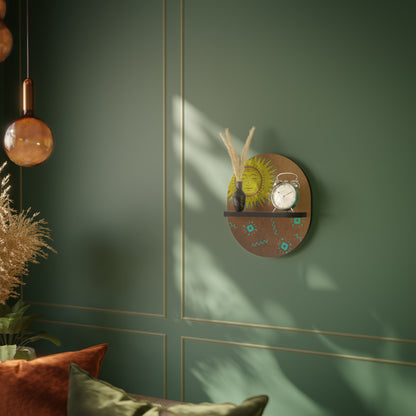 SUNSHINE PRAISE Oval Art Shelf In Black Finish