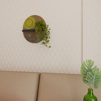 SUNSHINE PRAISE Oval Art Shelf In Black Finish