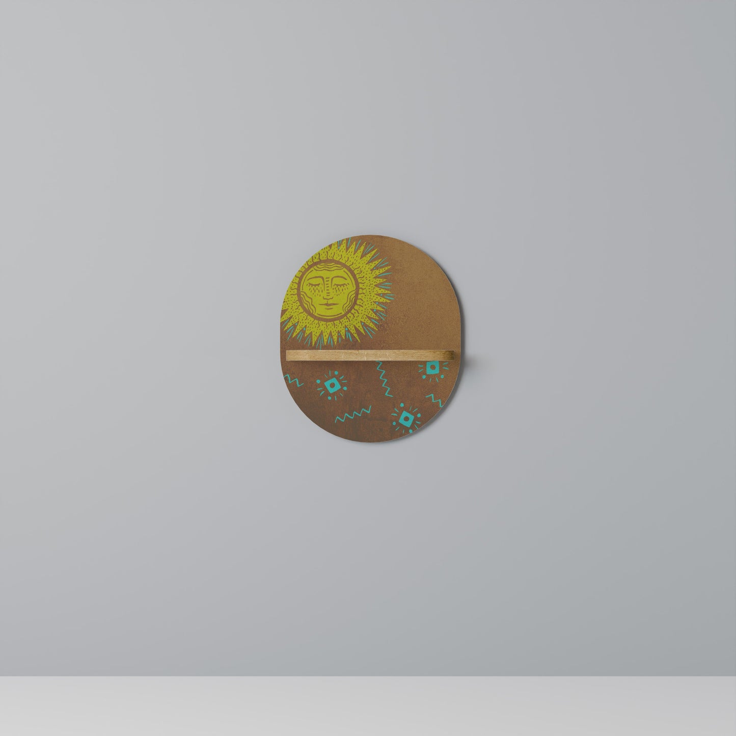 SUNSHINE PRAISE Mensola Ovale Decorativa in Effetto Rovere