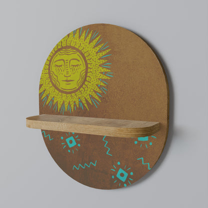 SUNSHINE PRAISE Mensola Ovale Decorativa in Effetto Rovere