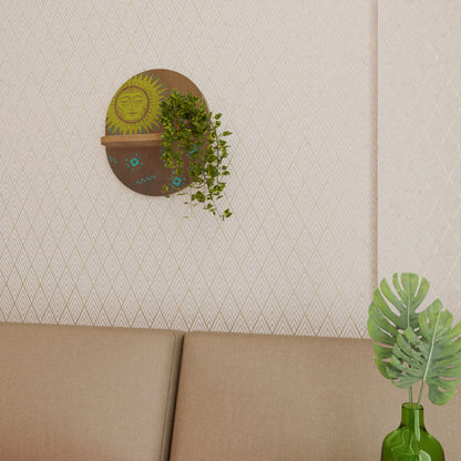 SUNSHINE PRAISE Mensola Ovale Decorativa in Effetto Rovere