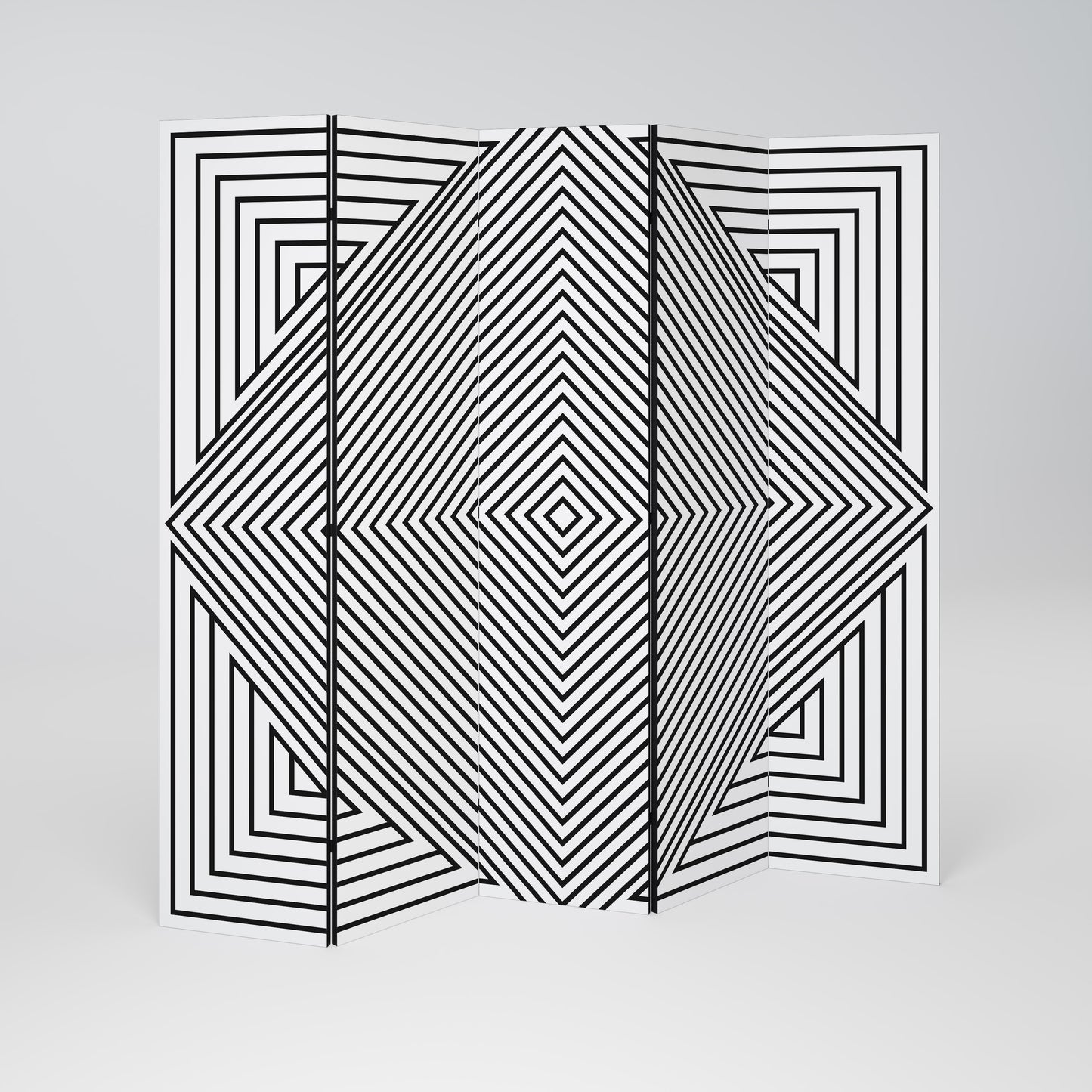 POLYGON ILLUSION Decorative 5-Panel Room Divider