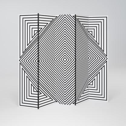POLYGON ILLUSION Decorative 5-Panel Room Divider