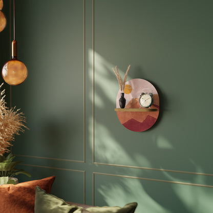 LUMINOUS SUNLIGHT Mensola Ovale Decorativa in Effetto Rovere