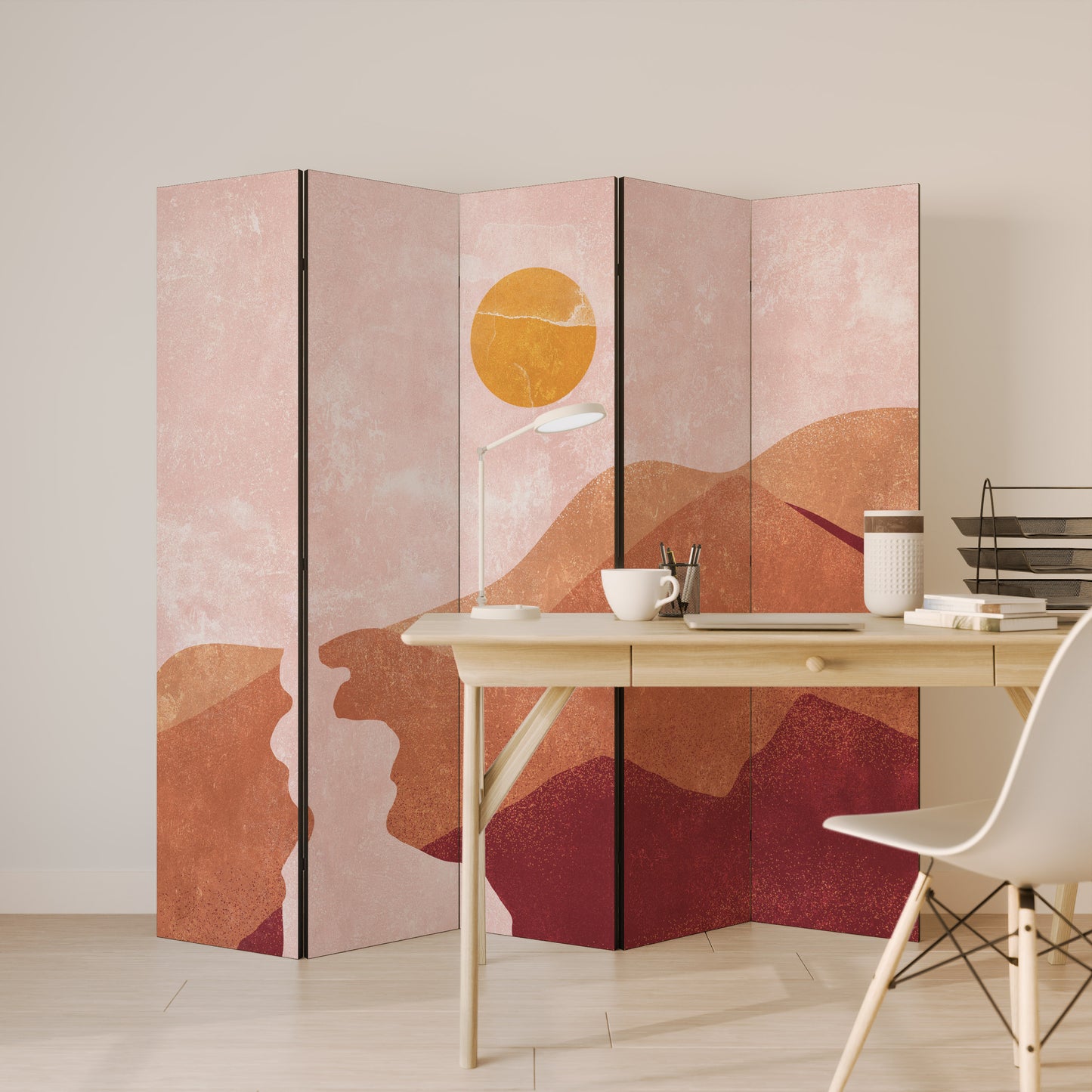 LUMINOUS SUNLIGHT Decorative 5-Panel Room Divider