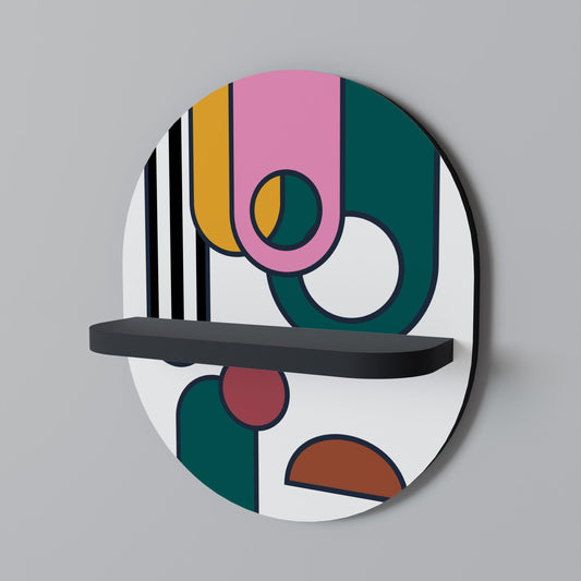 COOL STORY Oval Art Shelf In Black Finish