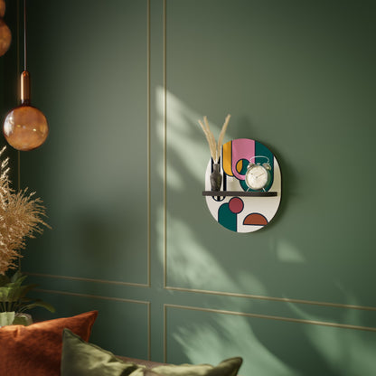 COOL STORY Oval Art Shelf In Black Finish