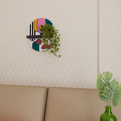 COOL STORY Oval Art Shelf In Black Finish