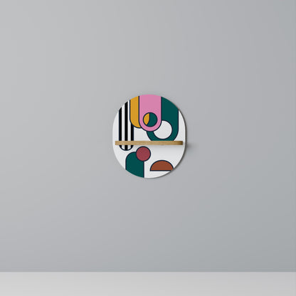 COOL STORY Oval Art Shelf In Oak Effect