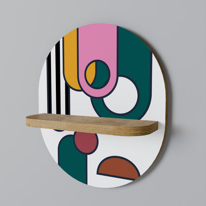 COOL STORY Oval Art Shelf In Oak Effect