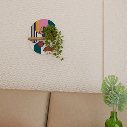 COOL STORY Oval Art Shelf In Oak Effect