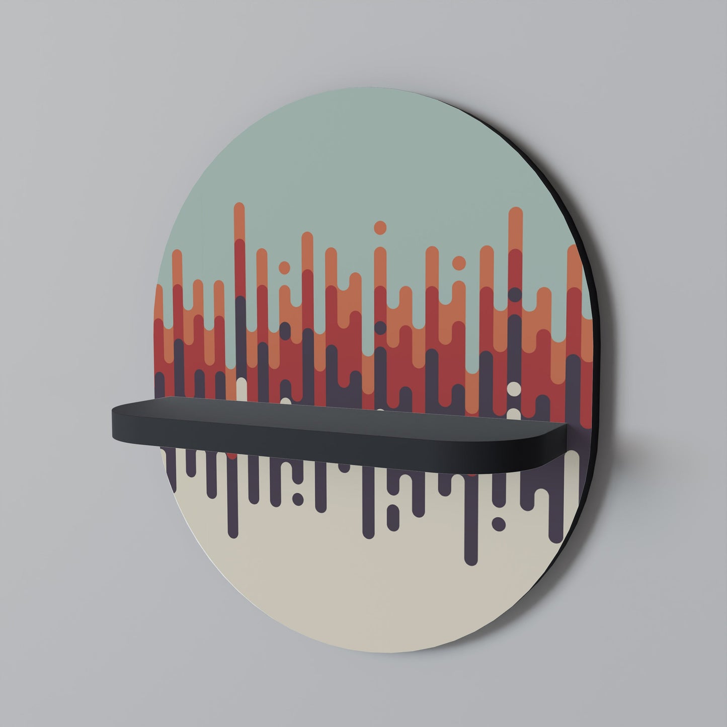 CHROMA CONTOURS Oval Art Shelf In Black Finish