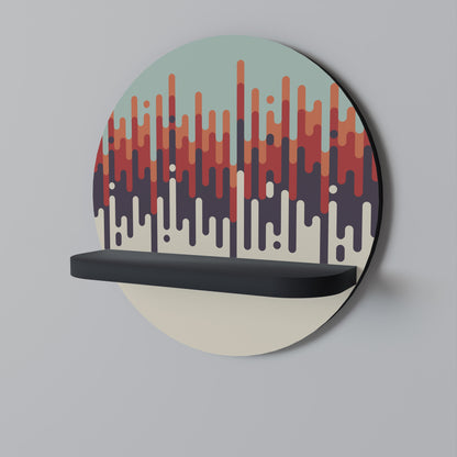 CHROMA CONTOURS Round Art Shelf In Black Finish