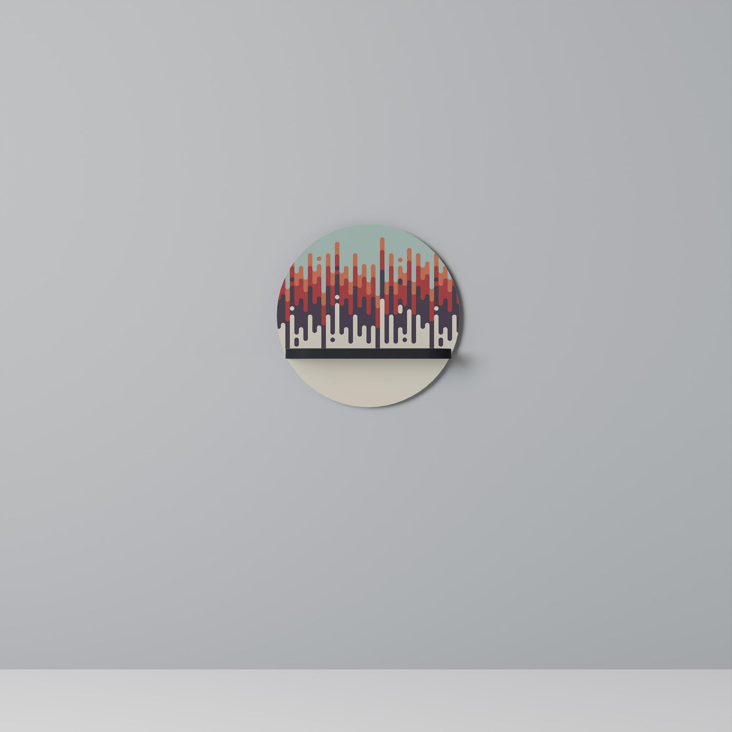 CHROMA CONTOURS Round Art Shelf In Black Finish