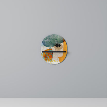 ABSTRACT FACES Oval Art Shelf In Black Finish