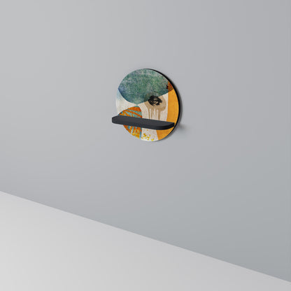 ABSTRACT FACES Mensola Rotonda Decorativa con Finitura Nera